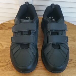 Avia Men's Black Leather Walking Sneakers, 10.5 Wide
